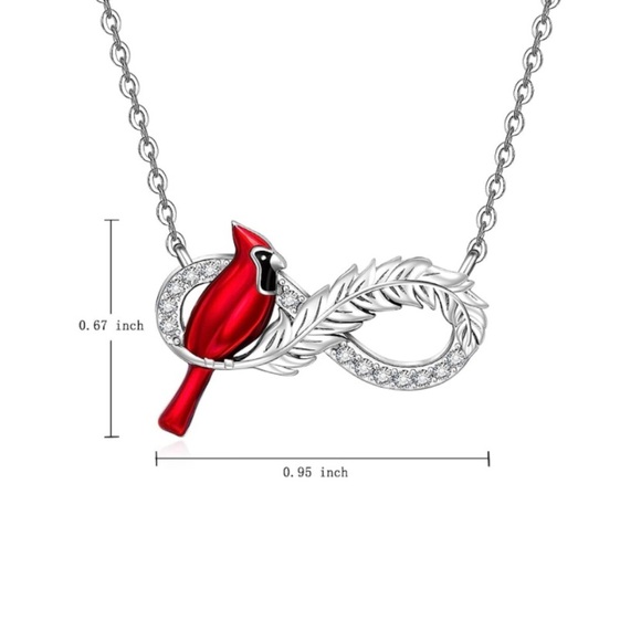 18k Infinity Cardinal Diamond Necklace Angel Feather Messenger from Heav… - Picture 10 of 10